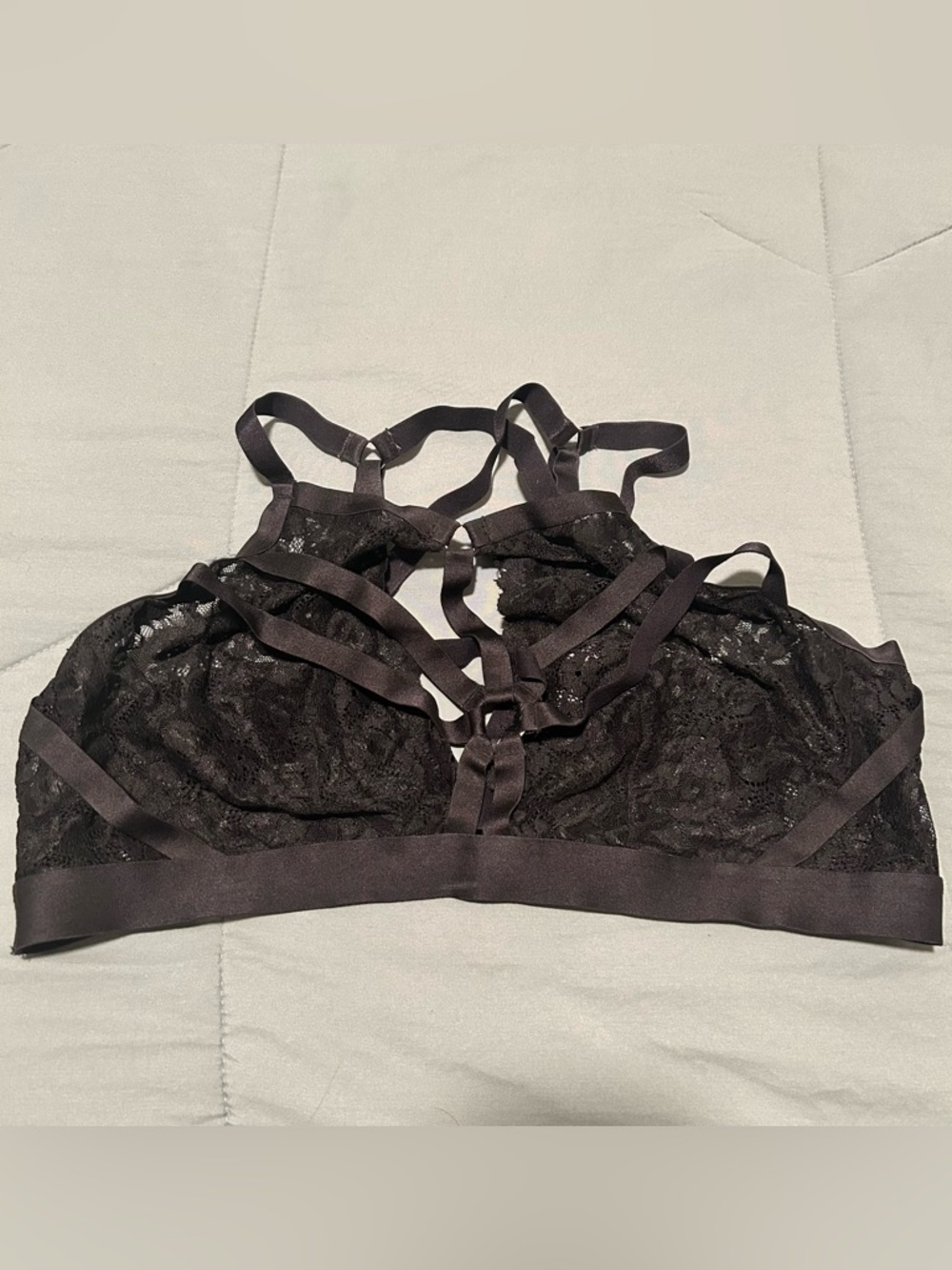 Torrid Floral Lace Strappy Bralette in Black - Size 2